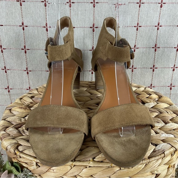 Aquatalia Brown Suede Ankle Wrap Heeled Sandals Size 8 PreLoved Ankle Buckle - Picture 3 of 7